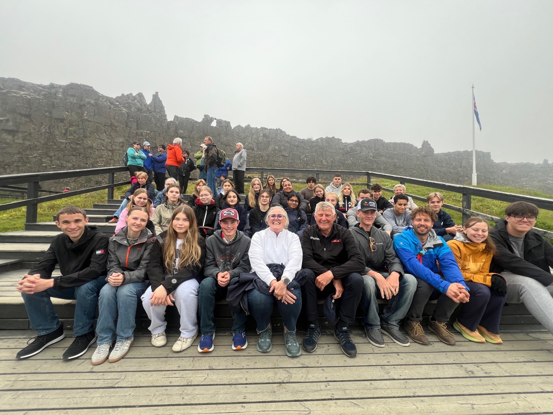 EYT-delegates bij Þingvellir, IJsland